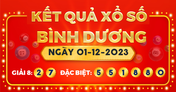 Xổ số Bình Dương ngày 1 tháng 12