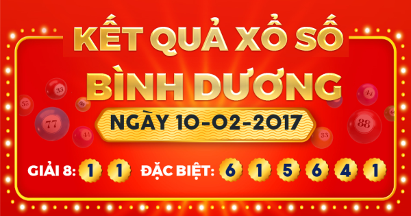 Xổ số Bình Dương ngày 10 tháng 2