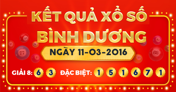 Xổ số Bình Dương ngày 11 tháng 3