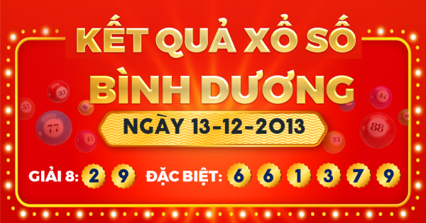 Xổ số Bình Dương ngày 13 tháng 12