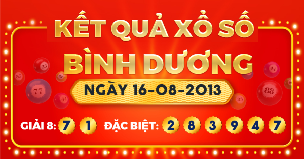 Xổ số Bình Dương ngày 16 tháng 8