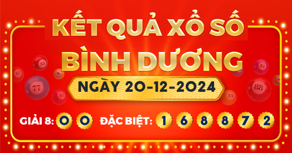 Xổ số Bình Dương ngày 20 tháng 12