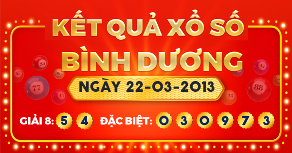 Xổ số Bình Dương ngày 22 tháng 3