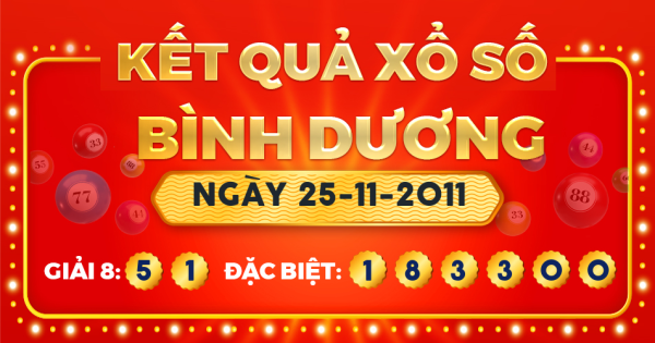 Xổ số Bình Dương ngày 25 tháng 11