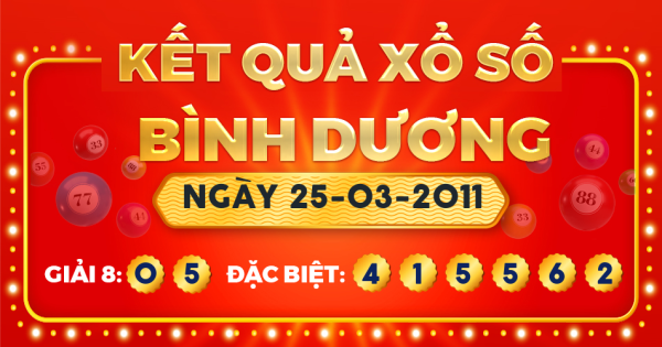 Xổ số Bình Dương ngày 25 tháng 3