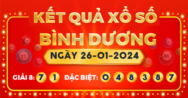 Xổ số Bình Dương ngày 26 tháng 1