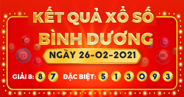 Xổ số Bình Dương ngày 26 tháng 2