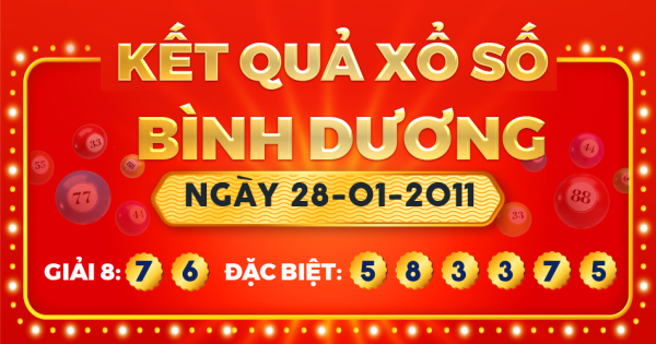 Xổ số Bình Dương ngày 28 tháng 1