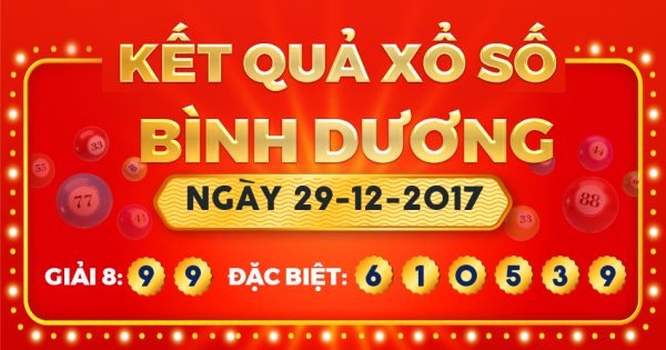 Xổ số Bình Dương ngày 29 tháng 12