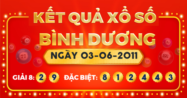 Xổ số Bình Dương ngày 3 tháng 6