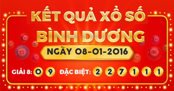 Xổ số Bình Dương ngày 8 tháng 1